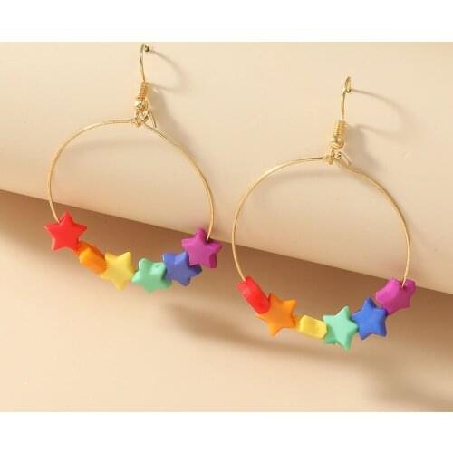 2020 Ins Hot Colorfull Color Star Pendant Drop Earrings for Women Resin Butterfly Long Cute Gummy Bear Earrings Party Kids Gift