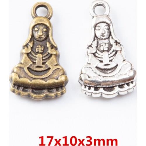 50 pieces of retro metal zinc alloy Buddha pendant for DIY handmade jewelry necklace making 7045