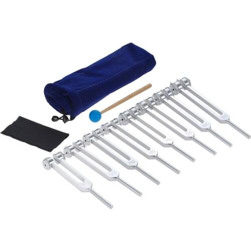 7 Chakras +1 Soul Purpose Weighted Tuning Forks Striker and Pouch Included