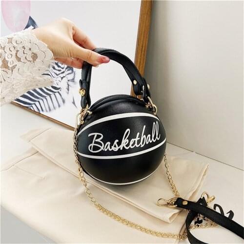 Alphabet Graffiti Round Ball PU Leather Zipper Crossbody Bags for Women 2020 Fashion Chain Shoulder Handbags and Purses Lady