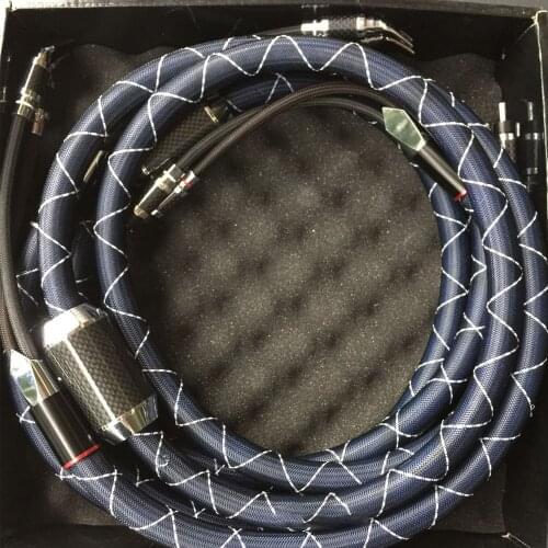 Audiophile A Pair Hi-Fi Audio NanoFlux Speaker Cable with Carbon Fibre Plug CF-201(R) and CF-202(R)