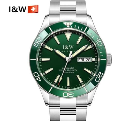 Switzerland Luxury Brand Automatic Mechanical Watch Men Waterproof 100m Diving Sports Green Water Ghost Wrist Watches for men
