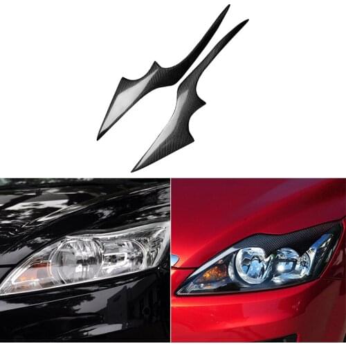 For Ford Focus 2009-2011 Real Carbon Fiber Headlight Cover Eyebrows Eyelids Car Sticker Trim Protector