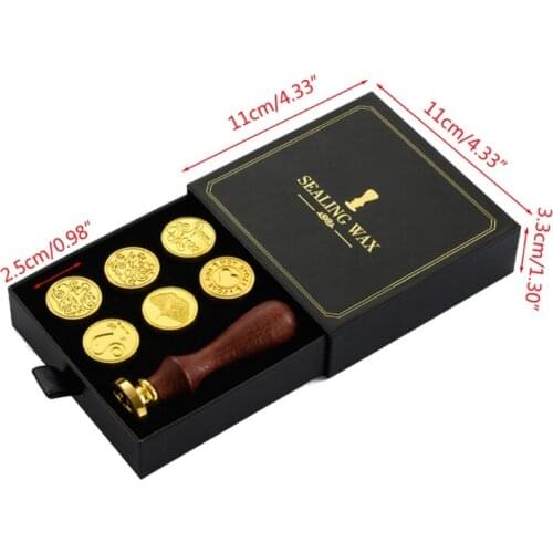 Retro Wax Seal Stamp Kit Classical Pocketbook Material Accessories Old-Fashioned E56C