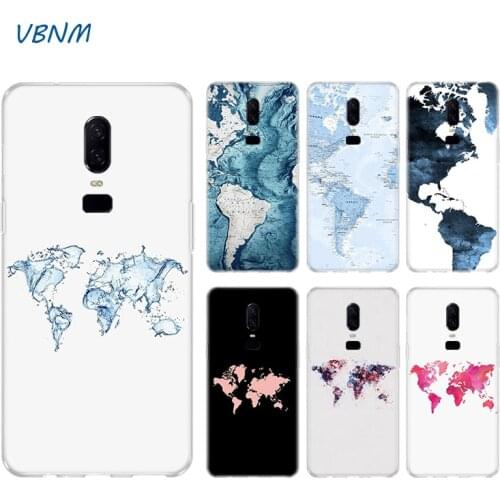 World Map Lovely Design Case For OnePlus 1+ 8 8T Nord 7T 7 Pro 6 6T 5 5T 3 3T Silicone Rubber TPU Coque Cover