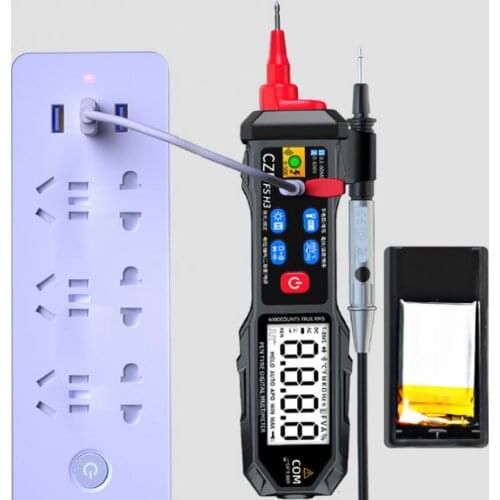 Mini Digital Multimeter USB Rechargeable Smart LCD Voltage Detector Tester Portable DC AC Voltage Ohm Continuity Hz NCV Meter