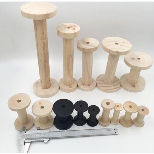 Primary color Wooden Bobbins Spools Reels Organizer For Sewing Ribbons Twine Wood Crafts Tools Thread Wire 14 specifications