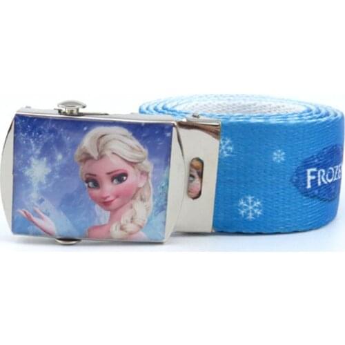 85 CM Disney Frozen Childrens Canvas Belt Cartoon Anime Figure elsa anna Princess Girls Pants Tightening Belts Kids Gifts 4-10Y