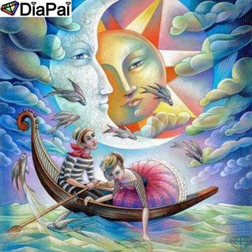 DiaPai 5D DIY Diamond Painting 100% Full Square/Round Drill "Cartoon couple" Diamond Embroidery Cross Stitch 3D Decor A23736