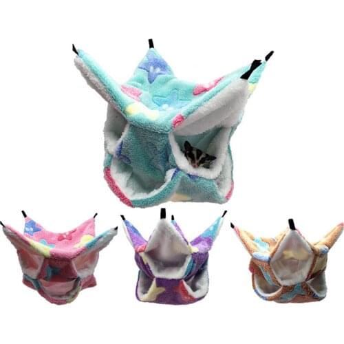 3 Floors Pets Small Animal Cages Cotton Fleece Soft Comfortable Sleeping Nest for Hamster Squirrel Guinea Pig Hanging Bed House