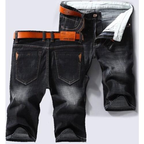 Big Size Summer New Men Business Denim Shorts Fashion Casual Stretch Slim Blue Thin Short Jeans Male Pants Stretch