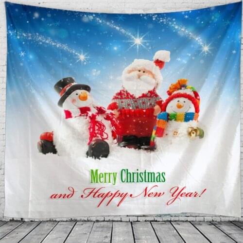 Tapestry Christmas Wall Hanging Christmas Night Home Deco Christmas Castle Print Tapestries Large Size Drop Shipping Tapestries