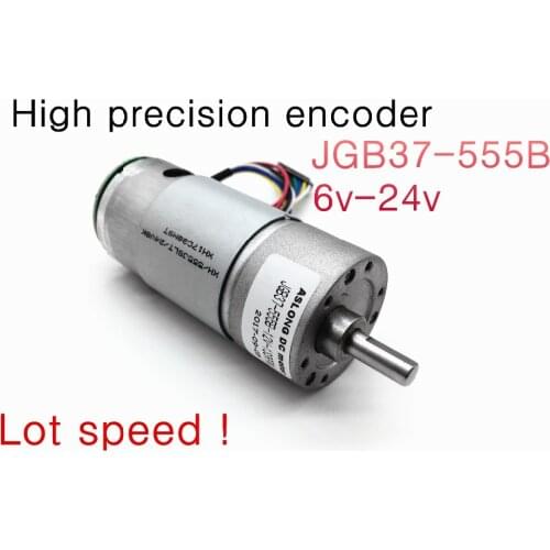 JGB37-555B 6v~24v High torque DC gear motor with high precision encoder Speed encoder motor General 12V 640RPM or choose other