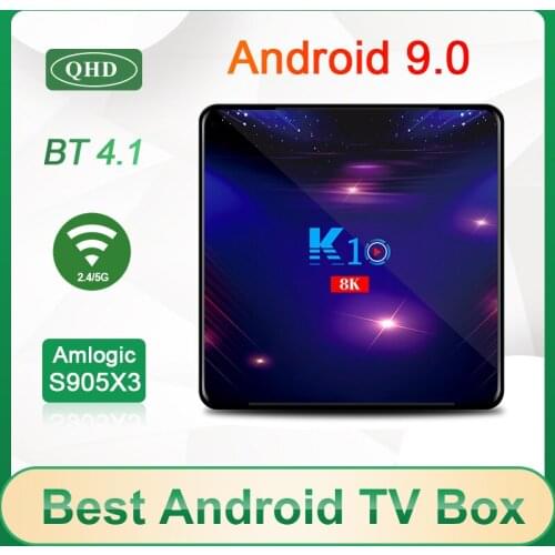 K10 TV BOX S905X3 Quad-Core Android 9.0 TV BOX 4G 64GB 32GB 128GB 1000M 2.4G/5G WIFI BT 4.1 8K Media Player Android Set-Top Box