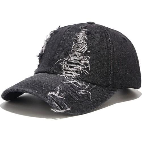Summer Autumn Fashion Worn Sun Hole Denim Cap Travel Outdoor Leisure Visor Hat Trend Hole Baseball Caps Hip Hop Cap Sport Hats