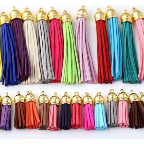10pcs Mix Color 8.5cm/3cm Leather Cord Fabric Tassel for Keychain Cellphone Straps Jewelry Charms Cotton Tassels Diy Accessoire