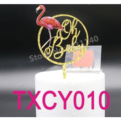 Round Shape Gold " OH BABY " Cake Topper Acrylic Baby Kids Birthday Cake Toppers Cake Decorating Baby Shower