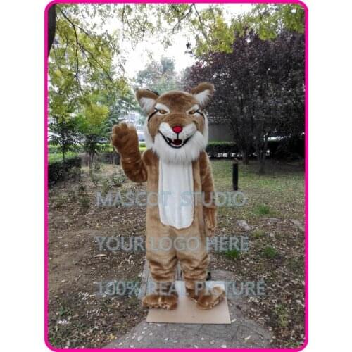 Lucky Wildcat Mascot Costume Bobcat Custom Fancy Costume Anime Cosplay Kits Mascotte Fancy Dress Carnival Costume 401458