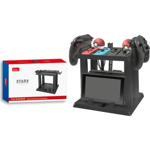 Multi-functional Host Base Desk Stand Desktop Cradle for Nintend Switch NS Console Card Hook Up Pro Controller Poke Ball Joy Con