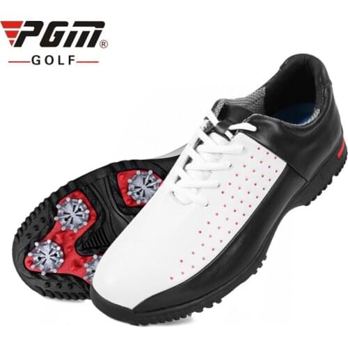 Pgm Golf Shoes Mens Movable Nail Skidproof Waterproof Sneaker Man Soft Leather Comfortable Shoes High Quality AA10102