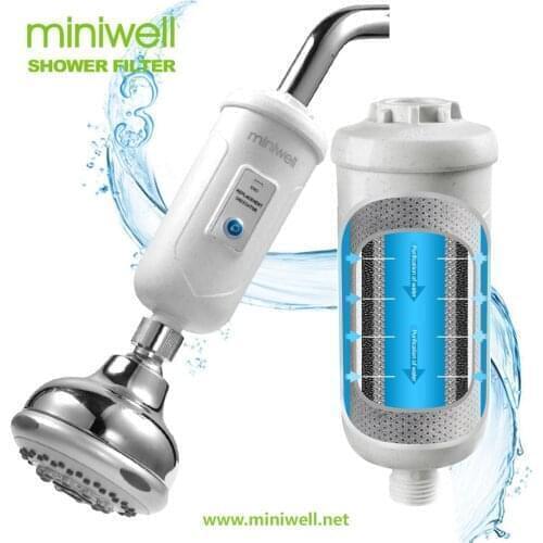 Miniwell Filter Shower Head - High-Pressure Water Filtration for Chlorine & Harmful Substances (Reduces Eczema & Dandruff)