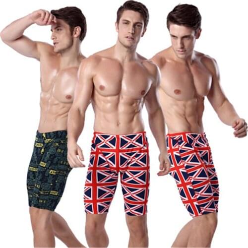 Professional quick-dry five-minute mens long and fashionable swimming trunks with flat horns MS012