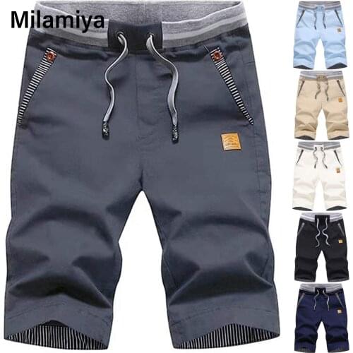 Mens Shorts Hot 2021 Summer Casual Cotton Fashion Style Boardshort Bermuda Male Drawstring Elastic Waist Breeches Beach Shorts