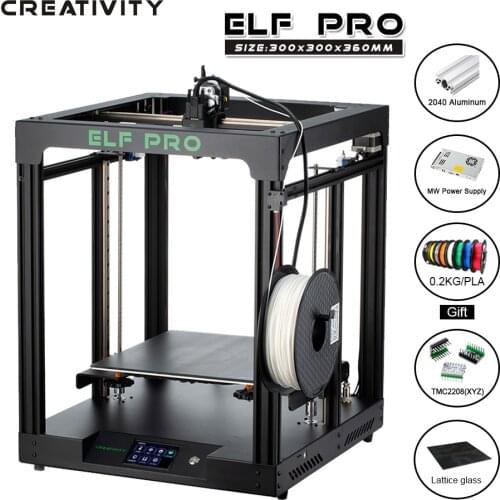 Creativity Latest FDM Corexy 3d Printer Kit ELFPRO Large Area Print Size TMC2208 driver support BLTOUCH hot bed leveling
