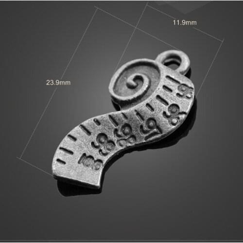 High Quality 20 Pieces/Lot 11mm*23mm Antique Silver Plated Diy Metal Charm Measuring Tape Charms For Jewelry Making