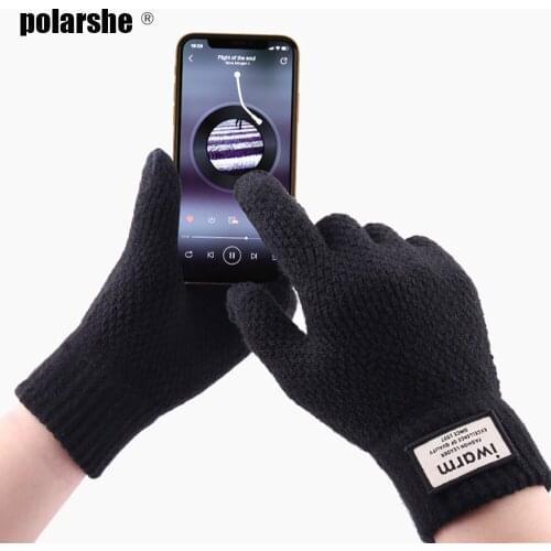 Winter Men Knitted Gloves Touch Screen High Quality Male Mitten Thicken Warm Wool Cashmere Solid Men Autumn Business Gloves