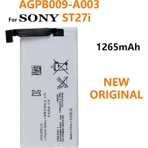 100% genuine For Sony Xperia Advance ST27i Xperia Go ST27a St27 Battery AGPB009-A003 1265mAh high capacity+tracking number