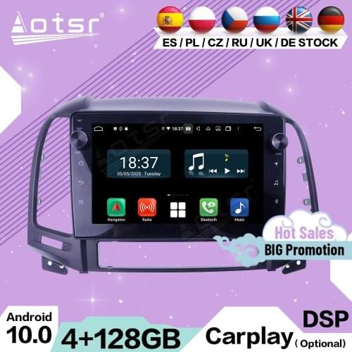 128G Carplay Multimedia Stereo Android For Hyundai Santa FE IX45 2006 2007 2008 2009 2010 2011 2012 GPS Radio Receiver Head Unit