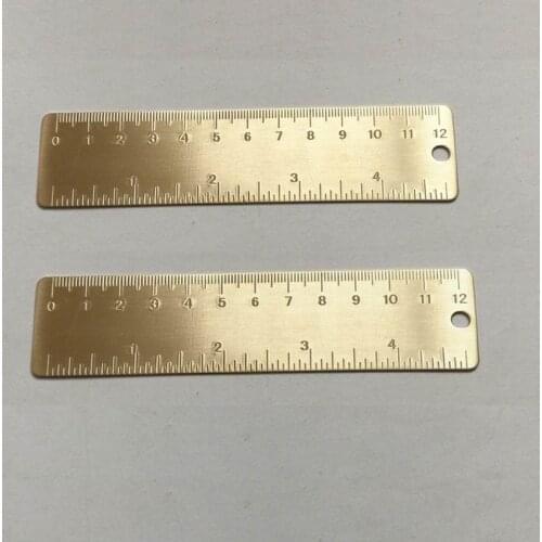200 PCS Outdoor Painting Cartography Ruler School Office Supplies Ruler Tools Vintage Brass Brass Bookmarks Mini Copper Ruler