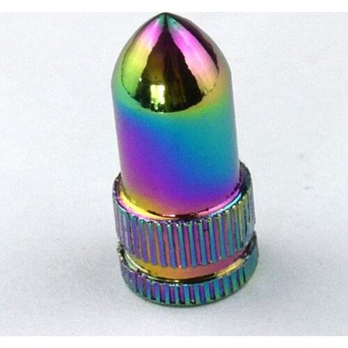 4x Multicolor Aluminum Car Truck Shape Wheel/Tire Stems Caps Covers