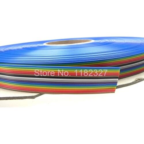 50 meters/lot) Flat Color Ribbon Cable 16Pin ribbon cable 1.0MM pitch 50 meters long