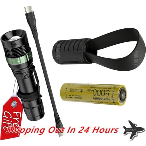 Nitecore F21i 18W USB-C Charger + NL2150HPi 5000mah 21700i Rechargeable Battery + Charging Cable + Gift Flashlight Free shipping