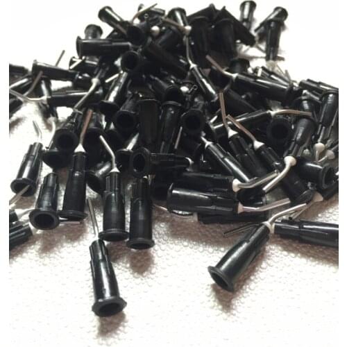 Free shipping 200Pcs/bag Dental Pre Bent Flow Needle Tips 18 Gauge SEALANT CEMENT black
