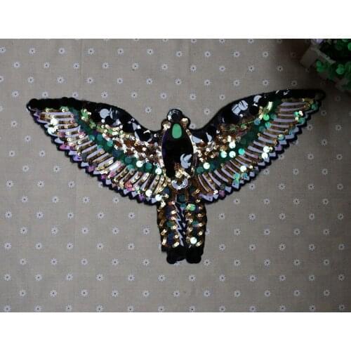 Big eagle Embroidery lace applique paillette fabric sweater clothes Sequined Animal Parches t-shirt diy decoration patch