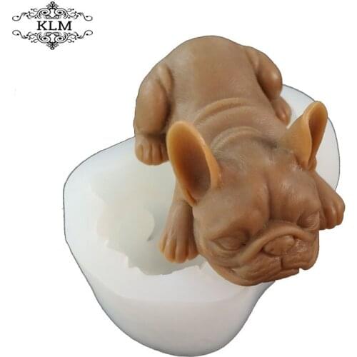 Large Size DIY 3D Lovely Shar Pei Dog Shape Fondant Cake Decorating Silicone Mold Candy Soap Chocolate Tool