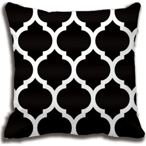 Black White Moroccan Lattice Quatrefoil Pattern Throw Pillow Decorative Cushion Cover Pillow Case Customize Gift By Lvsure