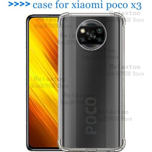 Poco x3 Case Soft TPU Silicone Shockproof Transparent Case For xiaomi poco x3 x 3 pocophone x3 pocox3 Cover Bag coque 6.67