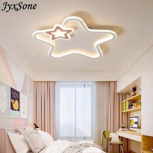Children Modern Led Ceiling Lights for Living Room Light Pink Stars for Boys and Girlr The Eyecare Intelligent Remote Control