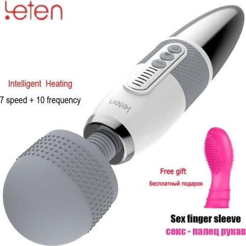 New Leten Intelligent Heating Sex Toy for Woman Dildo Vibrator Powerful Big Head Magic Wand Massager Swing Vibration Masturbator