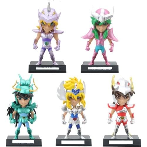 5pcs/set Cartoon Anime Saint Seiya Knights Of The Zodiac Action Figure PVC Toys Collectible Model Doll Gift