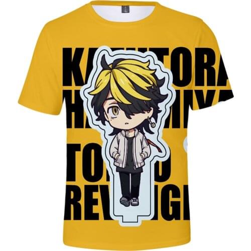 3D Anime Tokyo Revengers T Shirt Men Women Tees Harajuku Hip Hop Kids Tops Casual Boys Girls Cartoon Cool Yellow t-Shirt