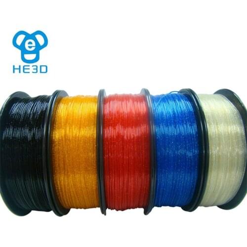 HE3D Twinkling filaments for 3D printer consumables 1.0Kg shiny and glitter transparent red bright red T-blue black 335 meters