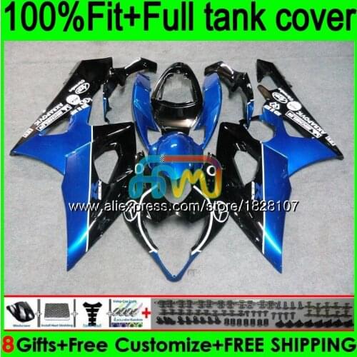 Injection For SUZUKI GSXR1000 K5 GSXR-1000 GSX R1000 98BS.121 GSX-R1000 GSXR 1000 CC Blue black 1000CC 05 06 2005 2006 Fairings