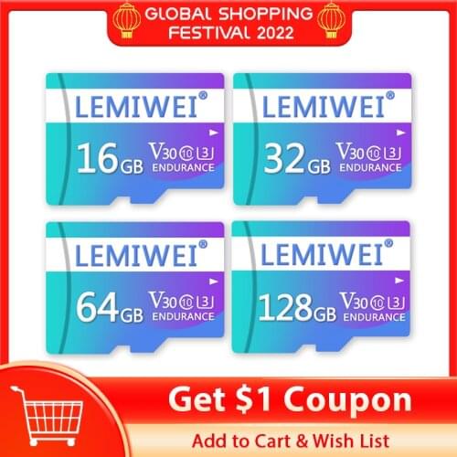 LEMIWEI Memory Card 128GB Flash Card 64GB Blue Purple Color 32GB TF Card 16GB U3 C10 High Speed V30 For Camera Car Dash Camera