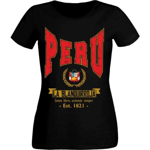 Hot 2019 SummeWomenS T Shirt Fashion Summer Short Sleeve Cotton Peru WomenS Footballer customized Tshirts