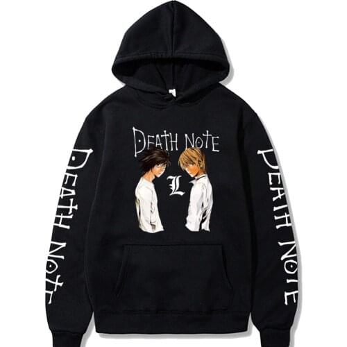 Cute Mens Hoodies Death Note Men Women Pullovers Hoodies Sweatshirts 90s Anime Hoody Streetwear Tops